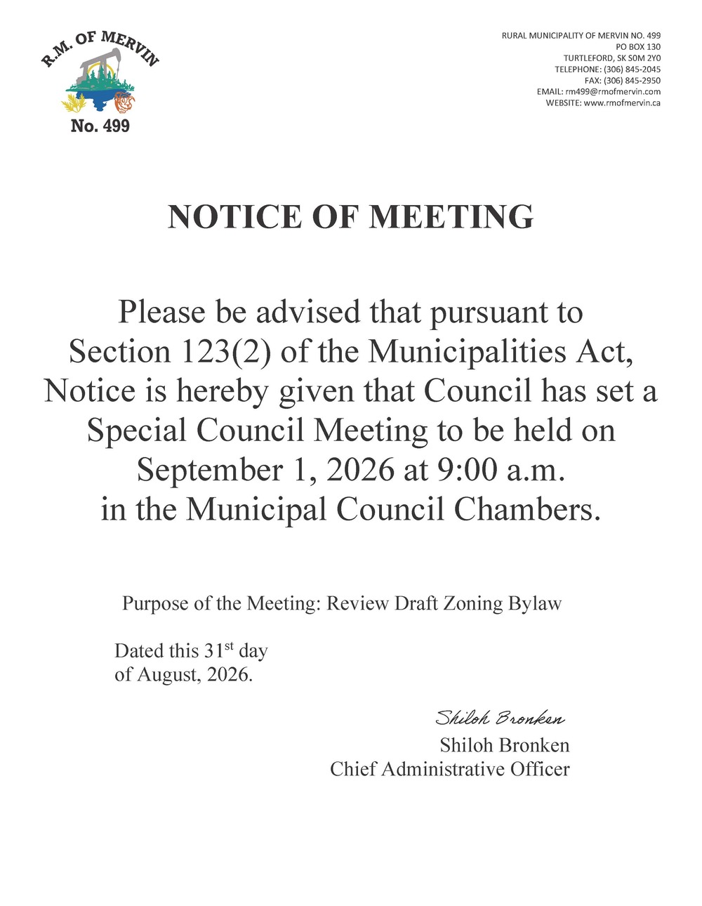 Special Council Meeting