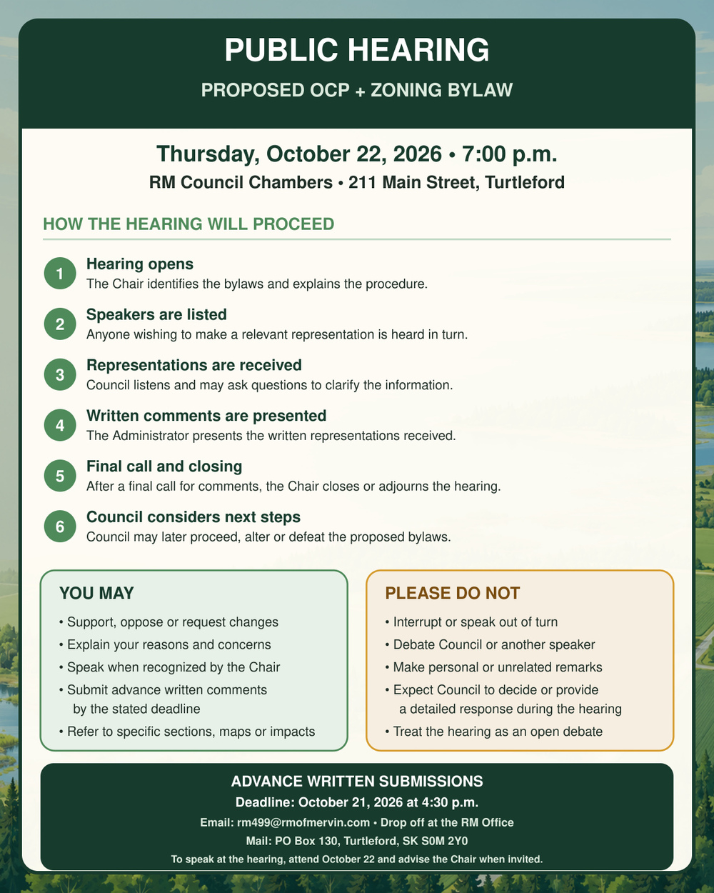 Proposed OCP/Zoning Bylaws Public Hearing
