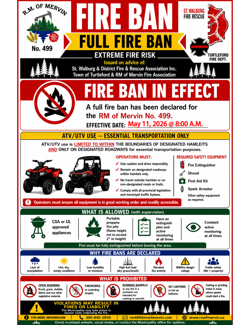 FULL FIRE BAN - Effective May 11, 2026