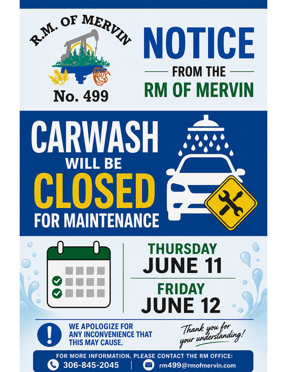 RM Carwash CLOSED for Maintenance
