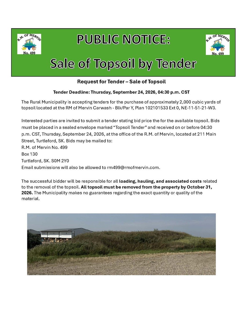 Sale of Topsoil Tender