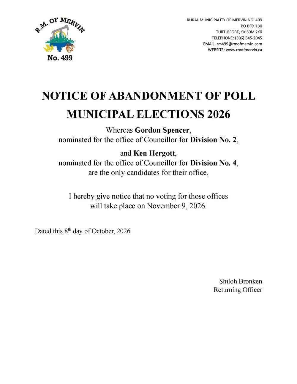 2026 Abandonment of Poll